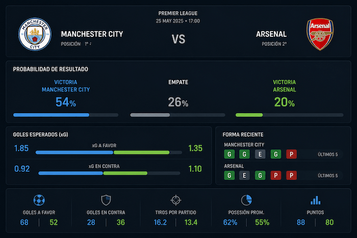 Predicción IA para partido de fútbol